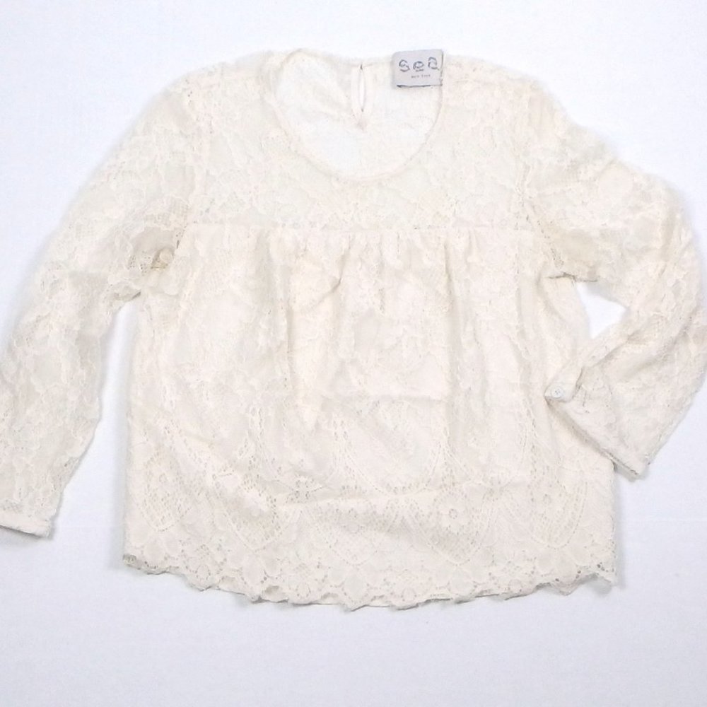 SEA laced blouse, size S, off white